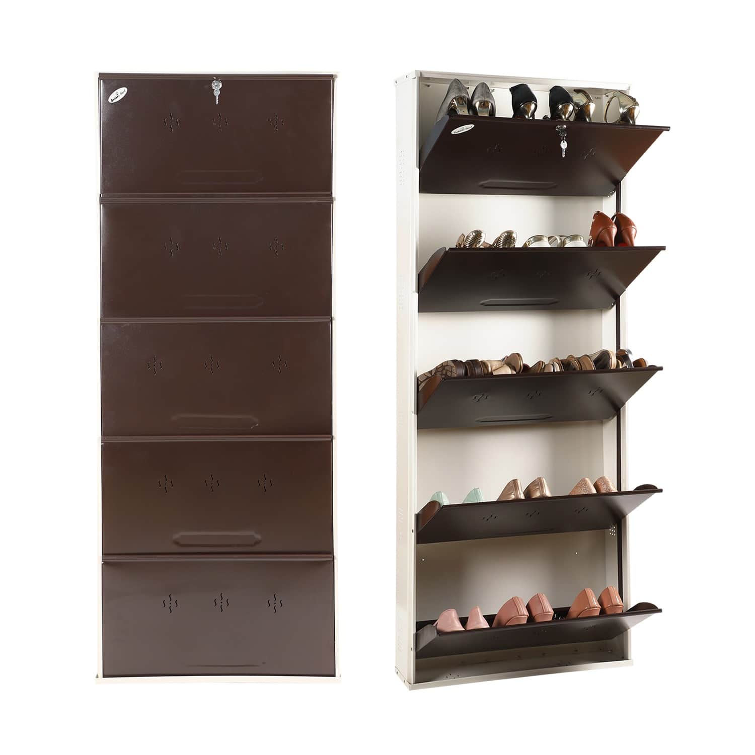 Bergen Wall Mounted Metallic Shoe Rack - top_view