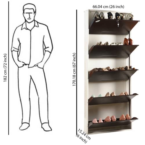 Bergen Wall Mounted Metallic Shoe Rack