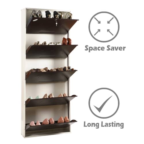 Bergen Wall Mounted Metallic Shoe Rack