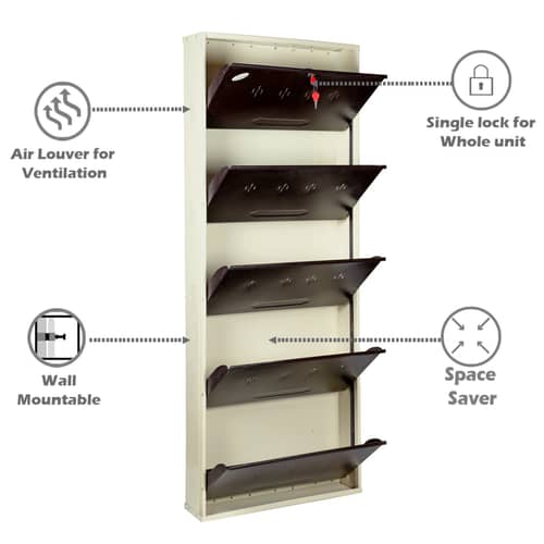 Bergen Wall Mounted Metallic Shoe Rack