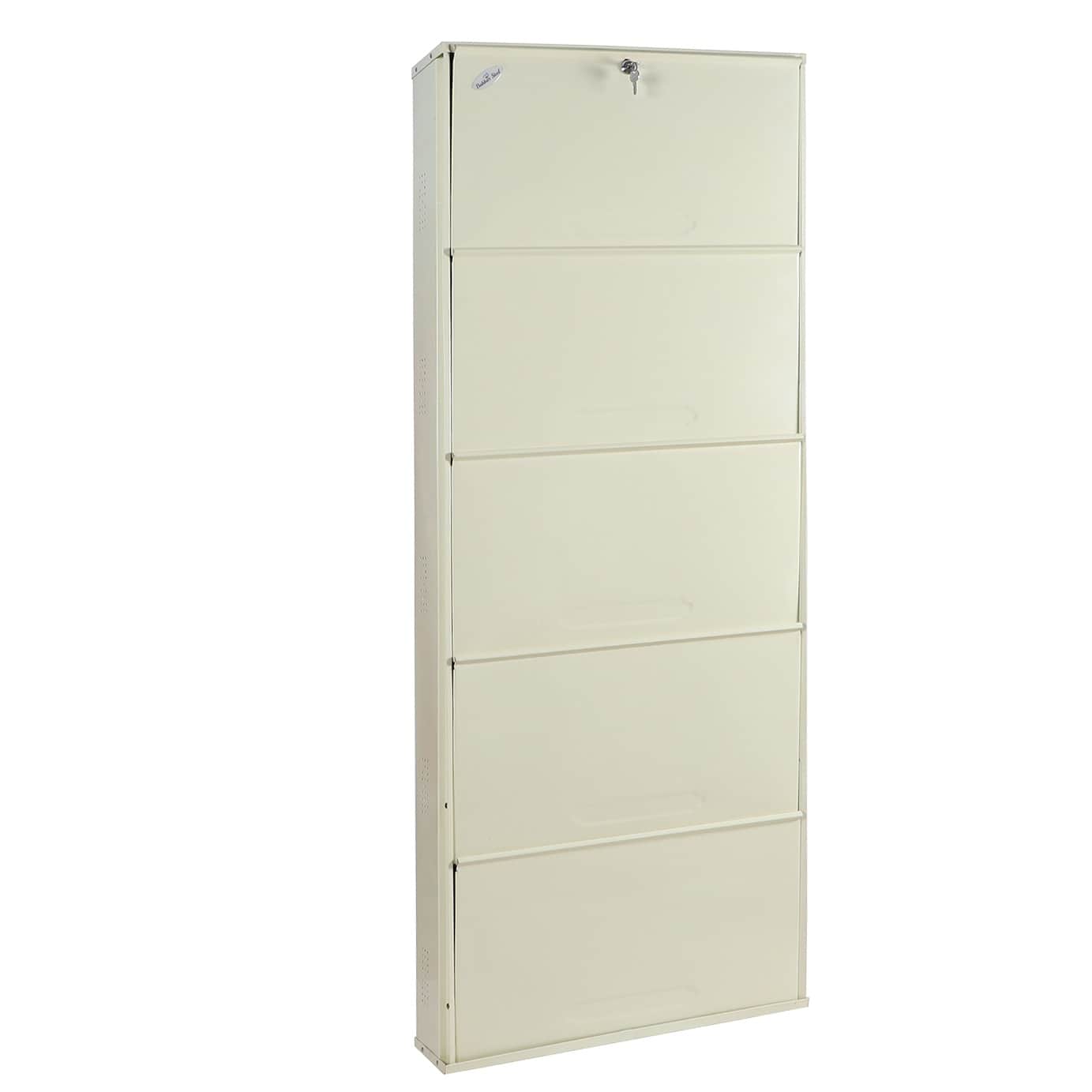 Bruges Wall Mounted Metallic Shoe Rack In White - front_view
