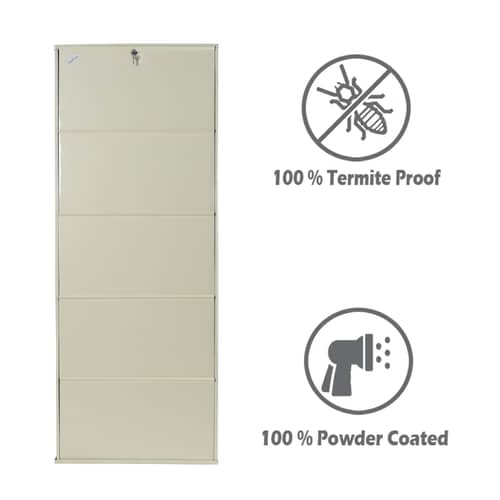 Bruges Wall Mounted Metallic Shoe Rack In White