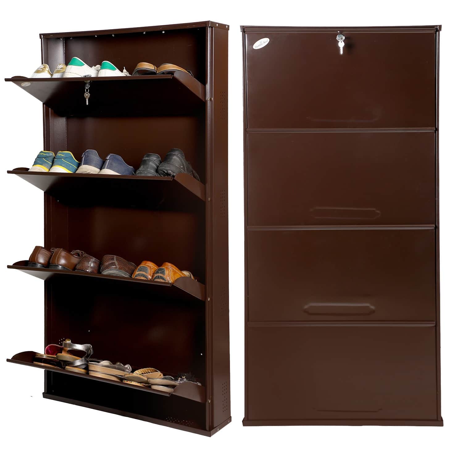 Bruges Wall Mounted Metallic Shoe Rack - top_view