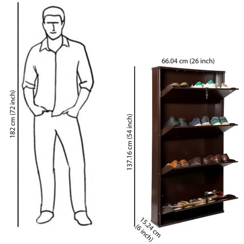 Bruges Wall Mounted Metallic Shoe Rack