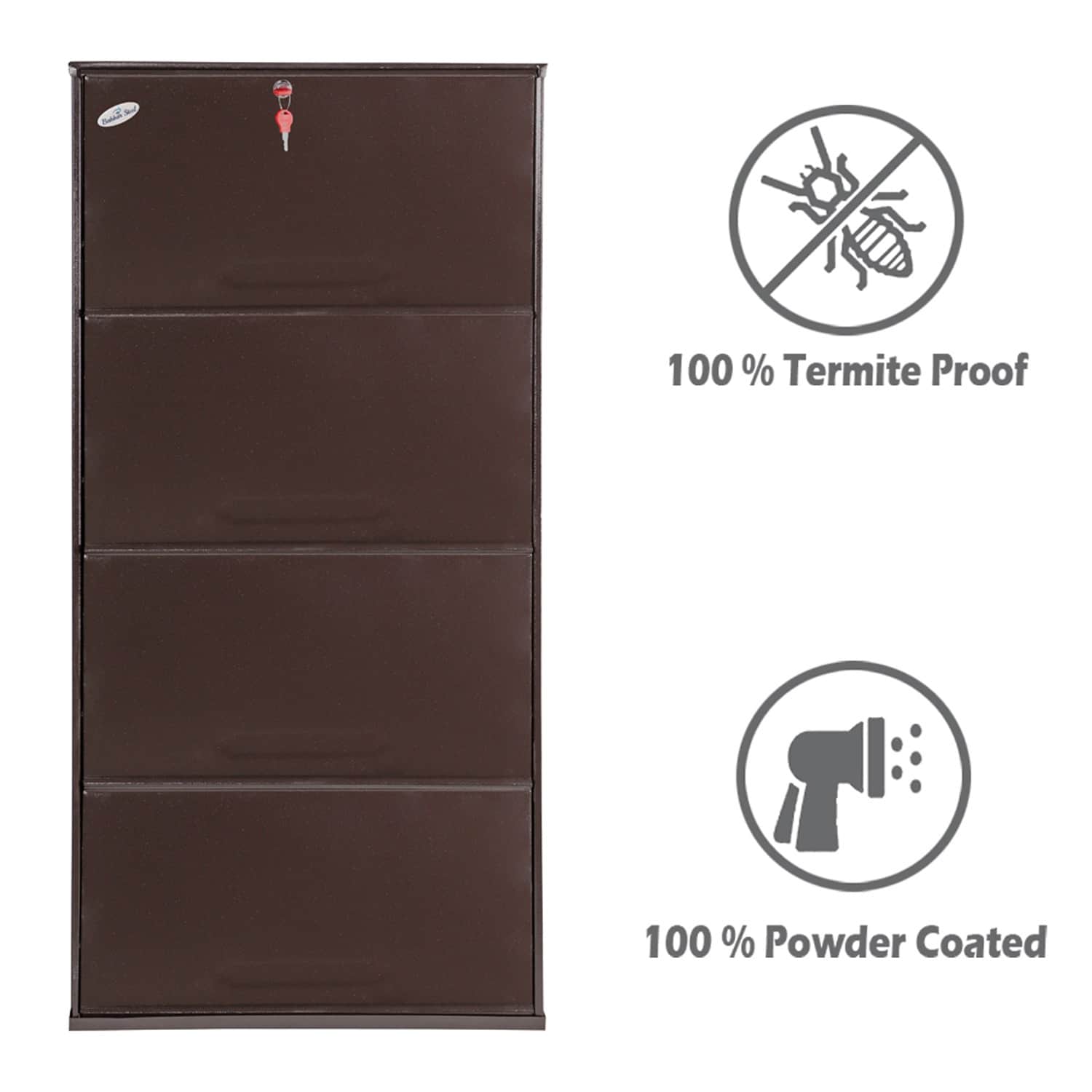 Bruges Wall Mounted Metallic Shoe Rack - left_view