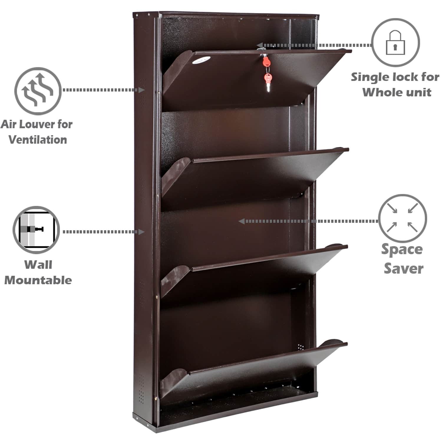 Bruges Wall Mounted Metallic Shoe Rack - bottom_view