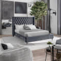 Modern | Contemporary Velvet Upholstered Bed - photo