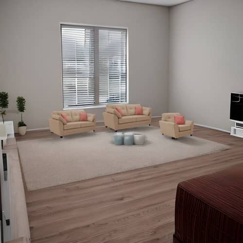 Wooden 6 seater Fabric Sofa Set (3+2+1)