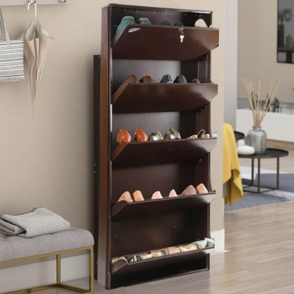 Bergen Wall Mounted Metallic Shoe Rack - photo
