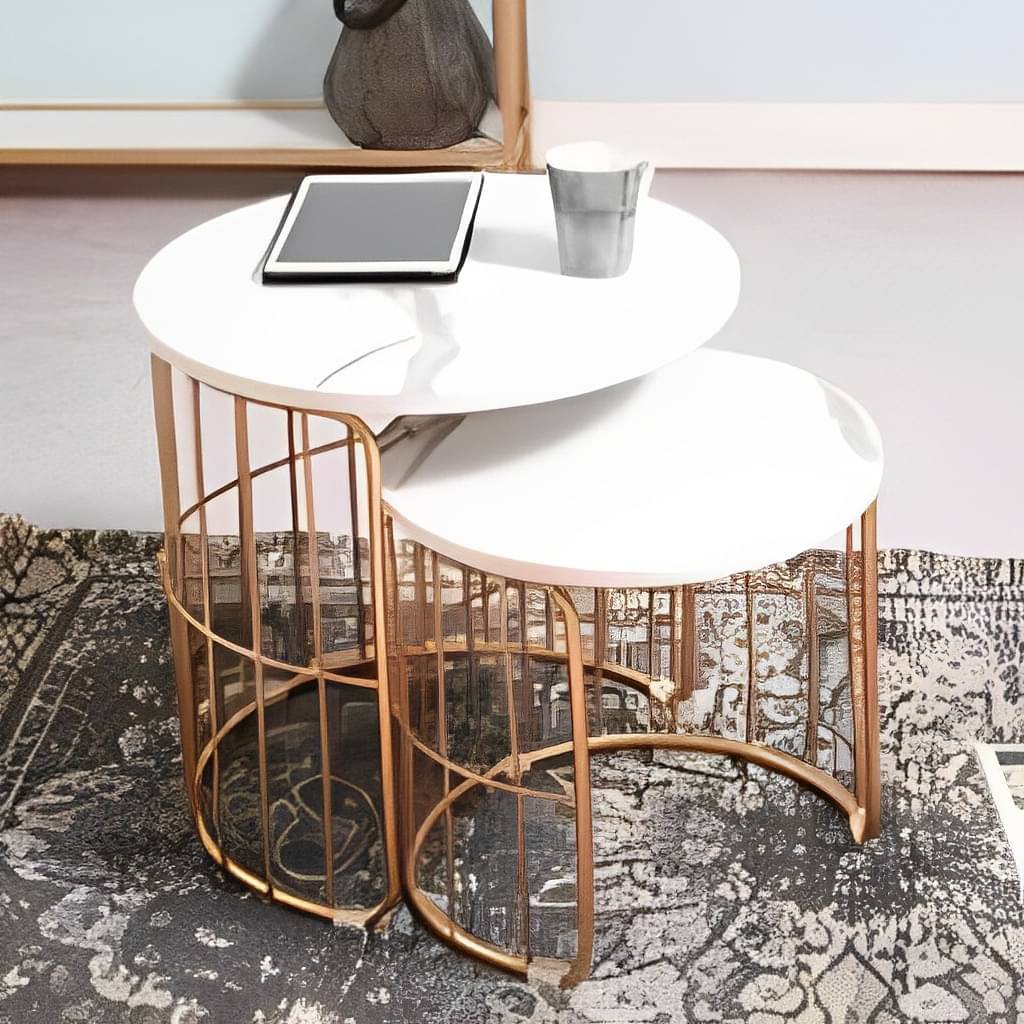 Golden Coffe Table Set of Two