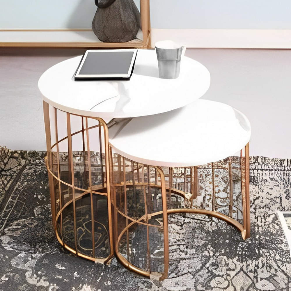Golden Coffe Table Set of Two - photo