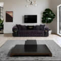 Xenia 3 Seater Velvet Purple Sofa - photo