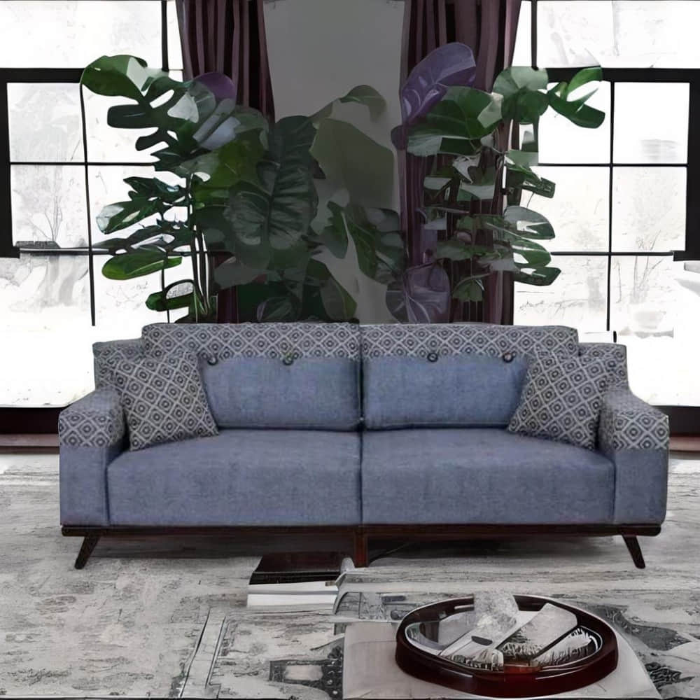 Ruwais Contemporary Sofa In Blue Colour - photo