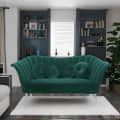 Damask Sofa In Dark Green Color - photo