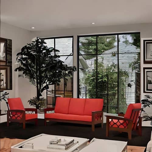 Ruwais Marvel Wooden Sofa Set