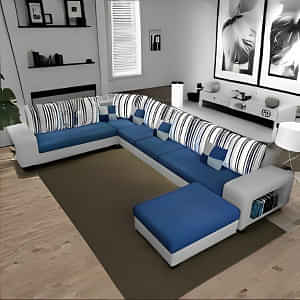 U Shape Fabric Sofa - photo