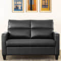 Leatherette Sofa Set 3 + 2 (Black) - photo