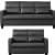 Leatherette Sofa Set 3 + 2 (Black) - top_view