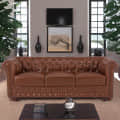 Elton 3 Seater Sofa In Brown Colour - photo