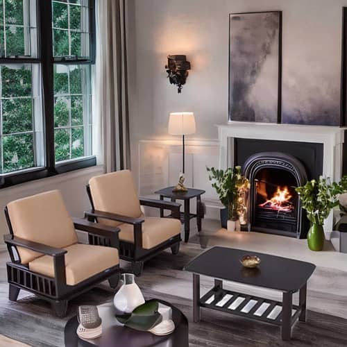 Wooden Éclair Color Sofa Set (3+1+1)
