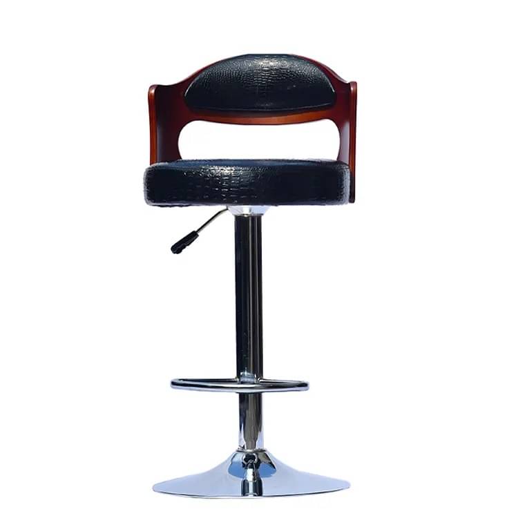 Tawang Leatherette Bar Stool In Black & Brown Colour