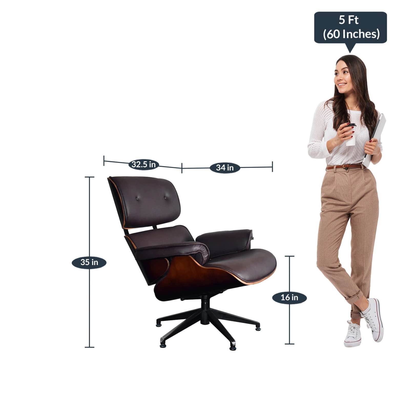 Shark Tank Iconic Chair With Foot Stool - top_view