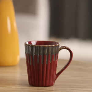 Antique Maroon Flow  Ceramic Coffee Mugs - photo