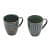 Forest Green Groved Ceramic Coffee Mugs - rear_view