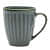 Forest Green Groved Ceramic Coffee Mugs - left_view