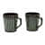 Green Brown Ceramic Coffee Mugs - front_view