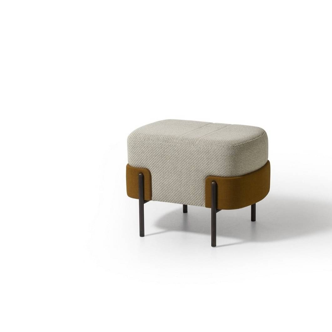 Elisa Upholstered Rectangular Pouf Chair