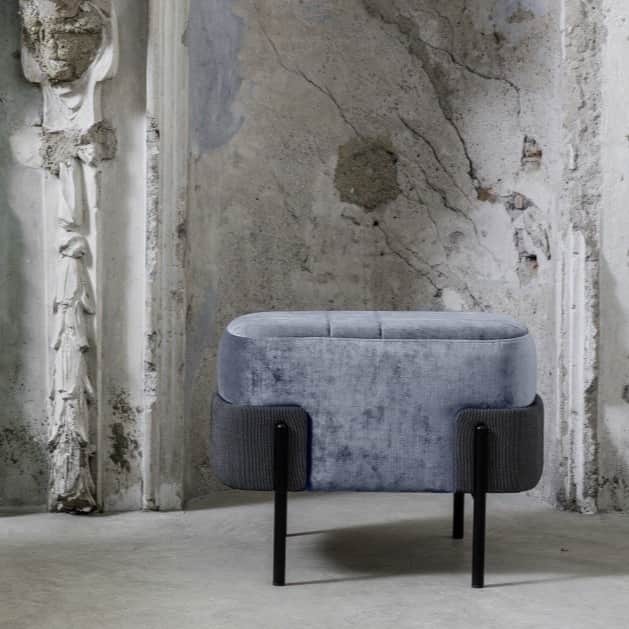 Elisa Upholstered Rectangular Pouf Chair - top_view