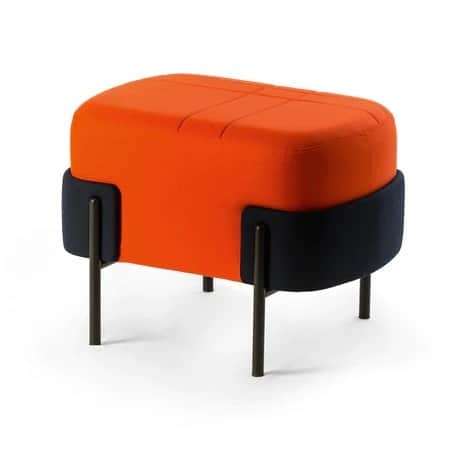 Elisa Upholstered Rectangular Pouf Chair - rear_view