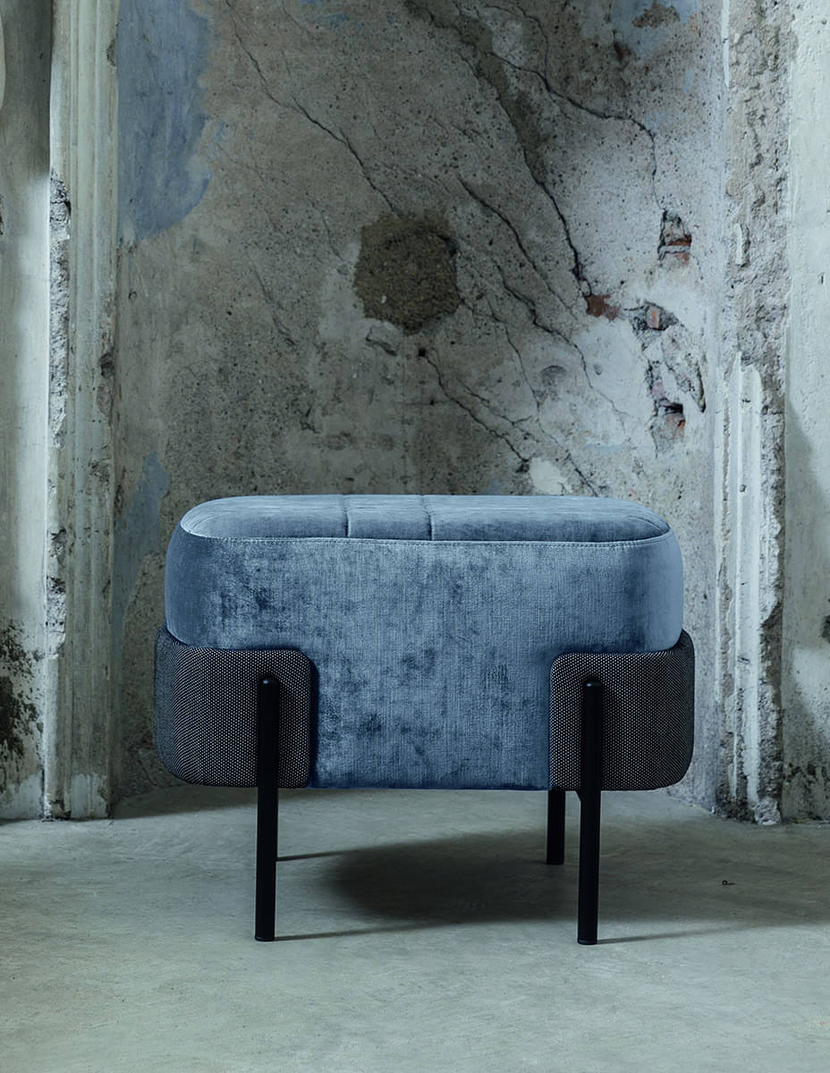 Elisa Upholstered Rectangular Pouf Chair
