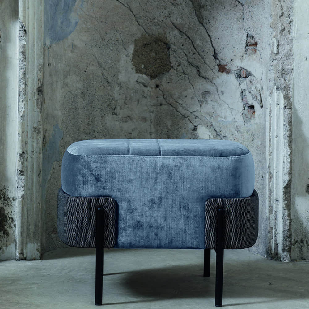 Elisa Upholstered Rectangular Pouf Chair - photo