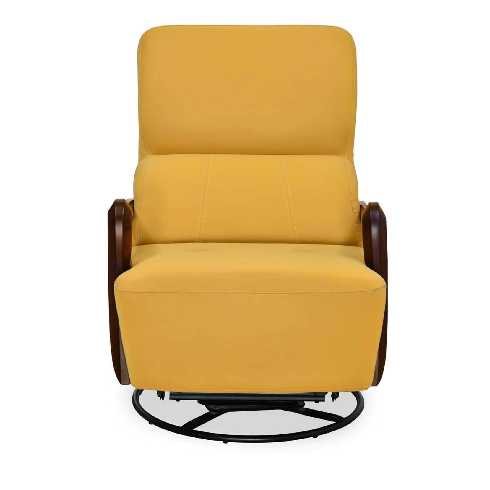 Rocking Chair With Swivel in Mustard Yellow Colour - front_view