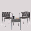 Cumbria Rope Chairs With Glass Top Coffee Table - front_view