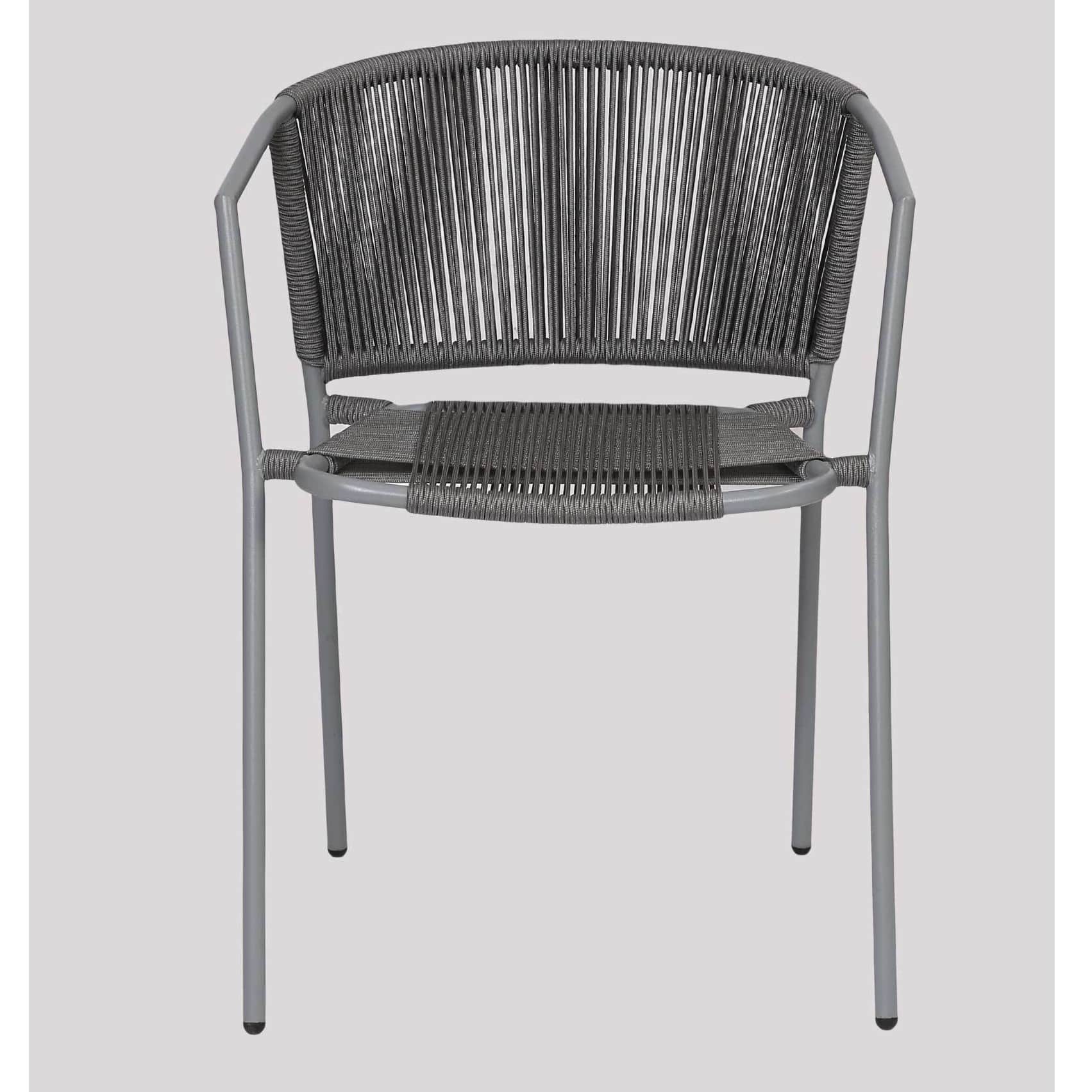 Cumbria Rope Chairs With Glass Top Coffee Table - top_view