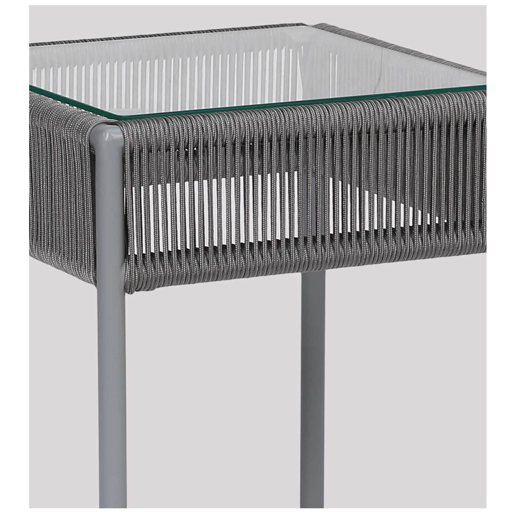 Cumbria Rope Chairs With Glass Top Coffee Table - rear_view