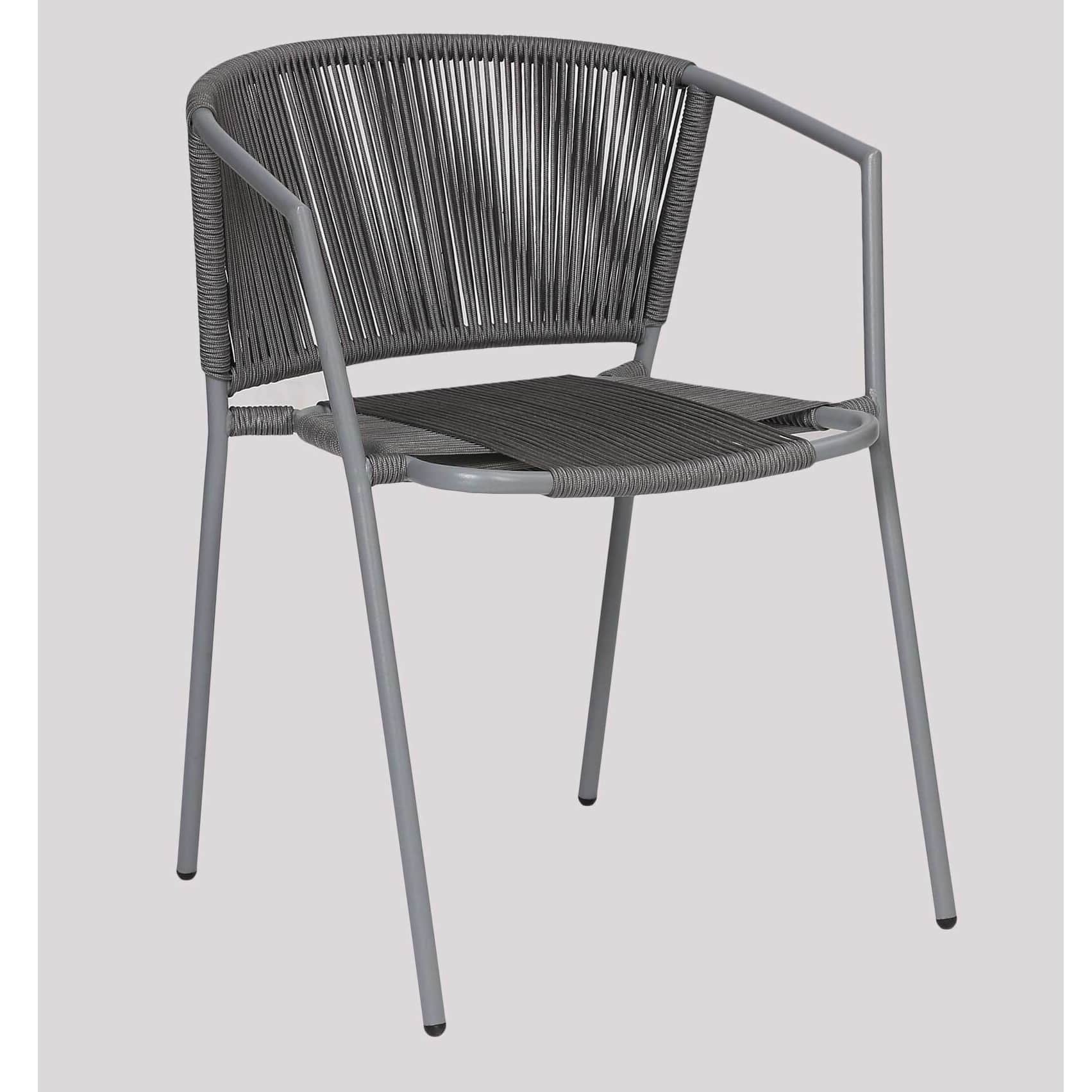 Cumbria Rope Chairs With Glass Top Coffee Table - right_view