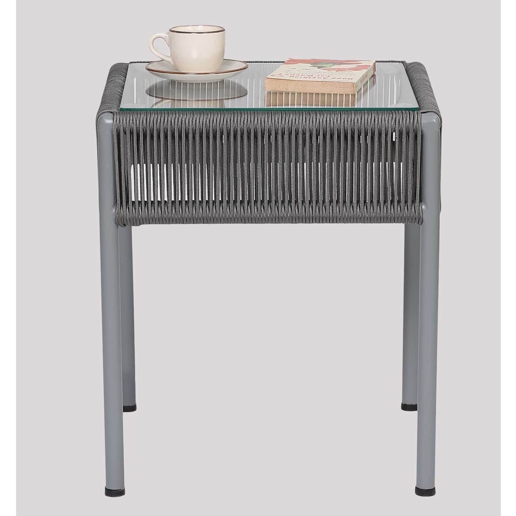 Cumbria Rope Chairs With Glass Top Coffee Table - bottom_view