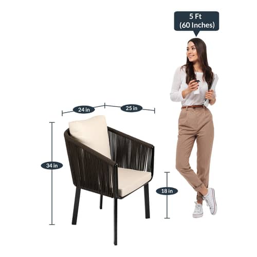Swanson Knitted Patio Chair In Brown