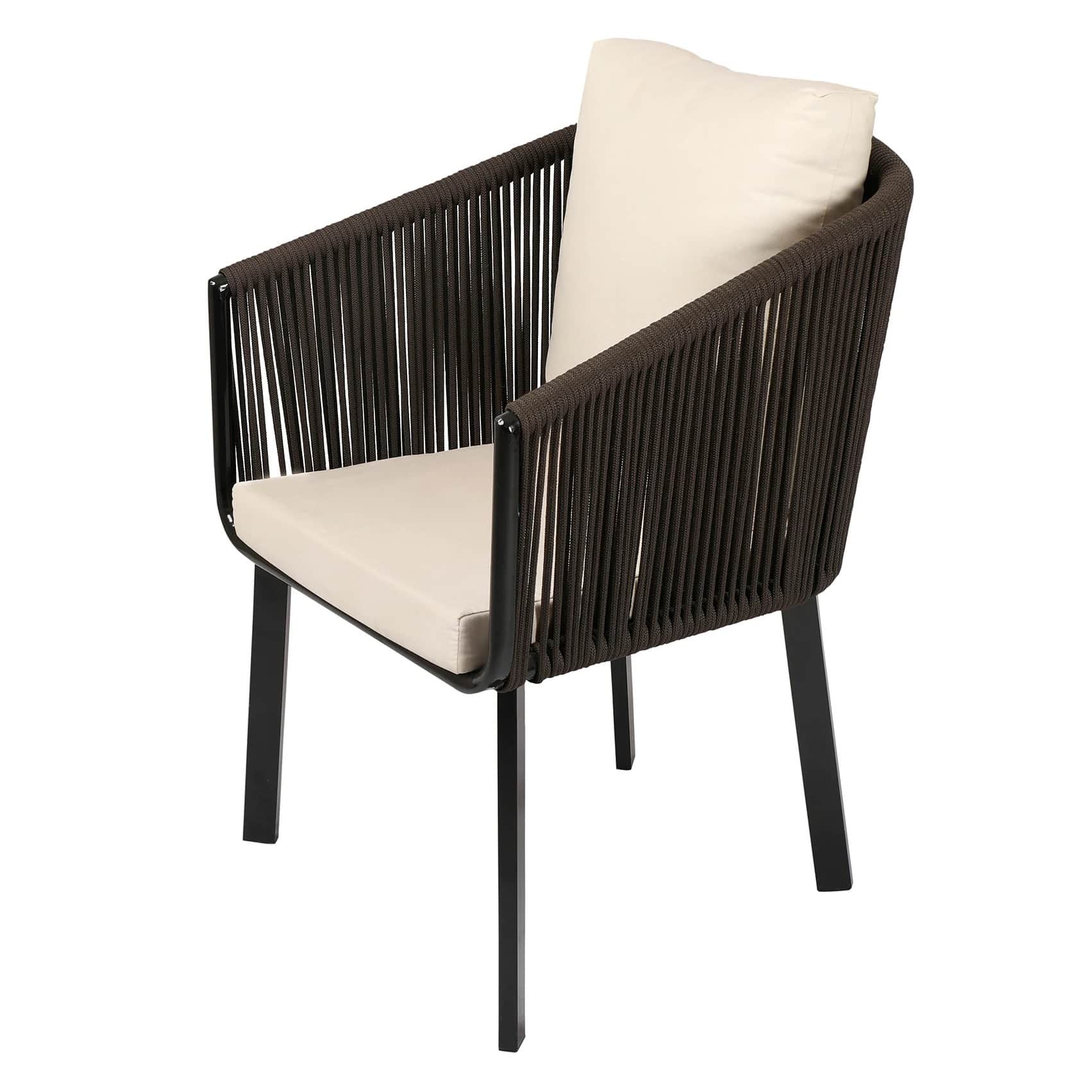 Swanson Knitted Patio Chair In Brown - bottom_view