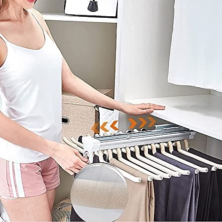 Volo Soft Close Pull Out Pants Rack  22 Arms Steel Pull Out Saree Hangers  for Closet Gas lift Hydraulic Price in India  Buy Volo Soft Close Pull Out  Pants Rack 