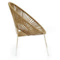 Rope and Metal Outdoor Chair In White & Natural Finish (Set Of 2) - front_view