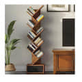 Rustic Brown 8 Shelf Tree Bookshelf With Drawer - photo