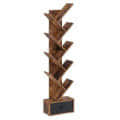 Rustic Brown 8 Shelf Tree Bookshelf With Drawer - top_view