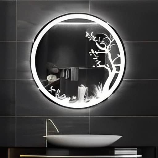 Round Bathroom Mirror with 3 Colors Lights, LED Mirror for Wall Mirror (48*48 inch)