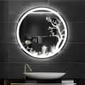 Round Bathroom Mirror with 3 Colors Lights, LED Mirror for Wall Mirror (48*48 inch) - photo