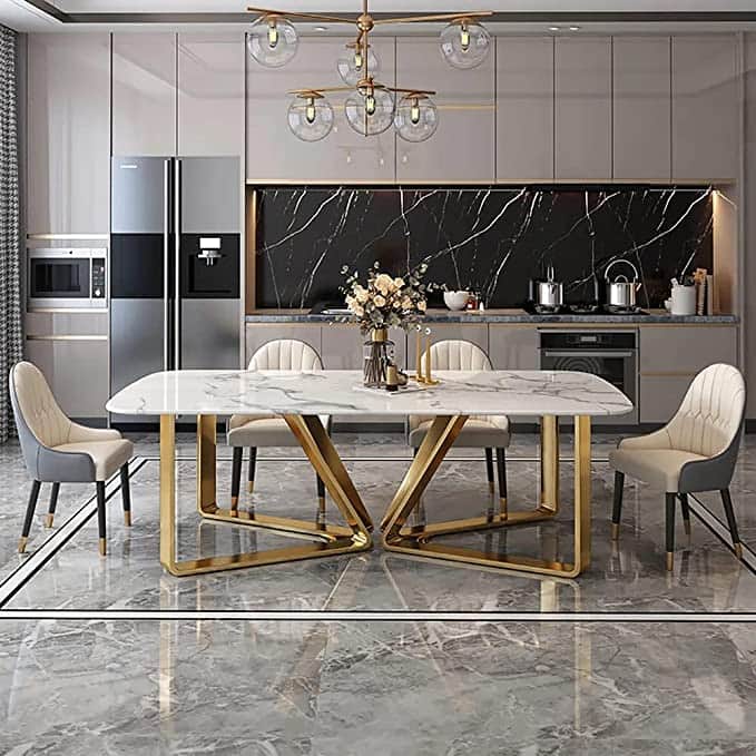 Sacramento Luxury 4 Seater Dining Set - front_view